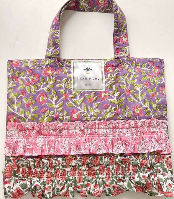【新入荷】ビッグエコバッグ Our Cheerful Big Eco-Bag（パープルフラワー)