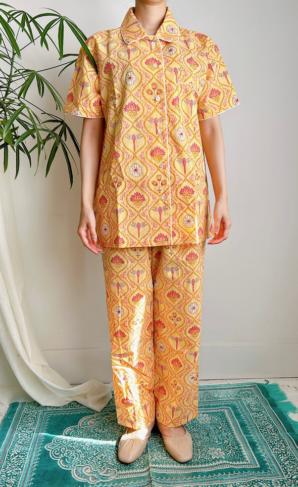 コットンパジャマ半袖（ヘッドバンド付き）Cheerful Pajamas WOMEN （トンボ）