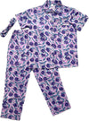 コットンパジャマ半袖（ヘッドバンド付き）Cheerful Pajamas WOMEN （パープル）