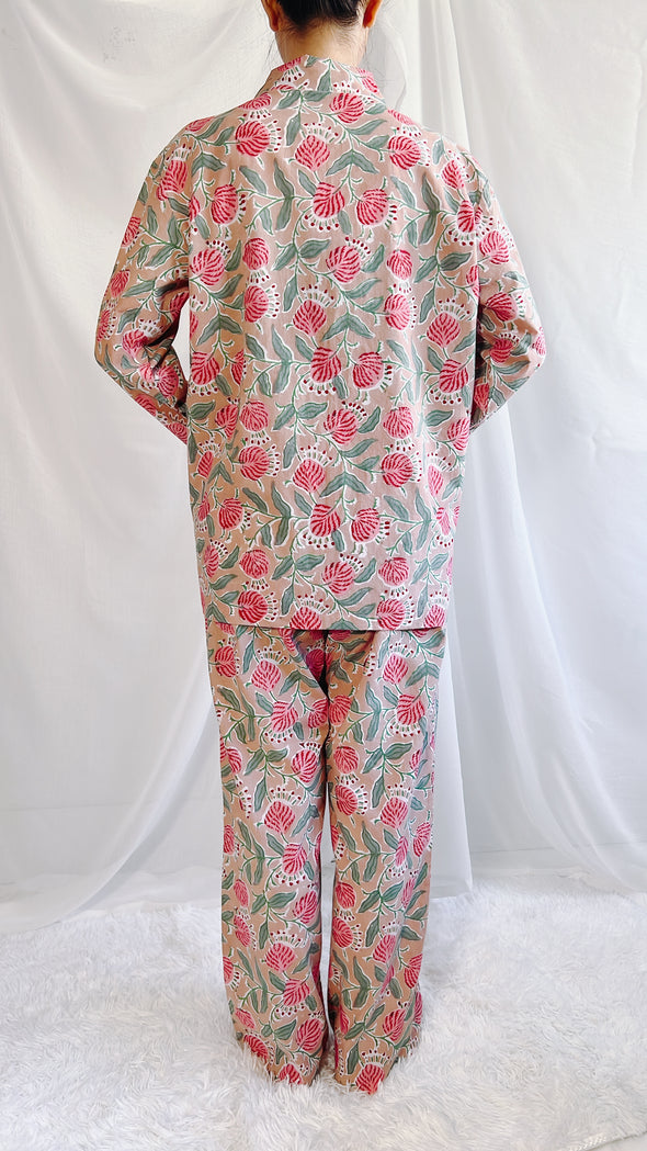 コットンパジャマ（ヘッドバンド付き）Cheerful Pajamas WOMEN （グリーン）