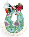 Baby cheerful bib with headband yellow