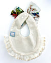 Baby cheerful bib with headband yellow