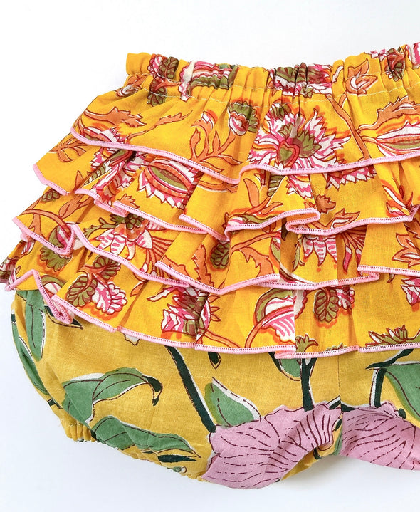 Baby Cheerful Frill Bloomer - YELLOW -