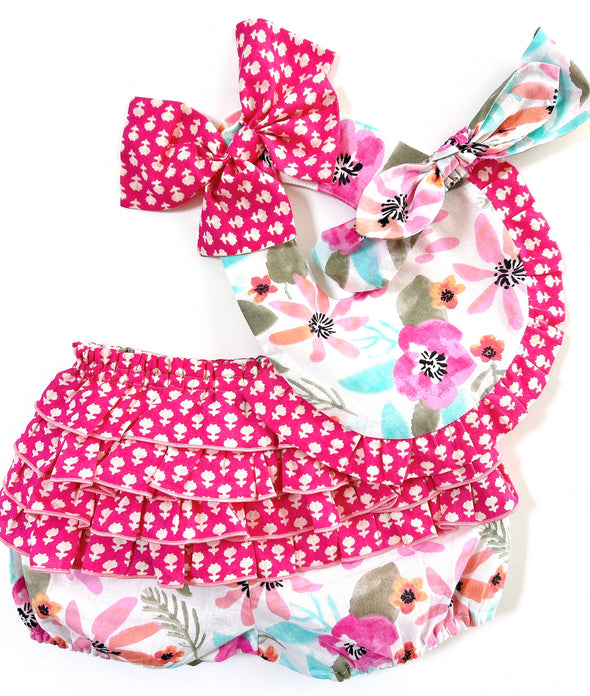 Baby cheerful frill bloomer -yellow-