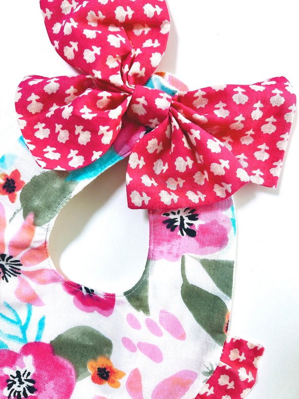⚘新入荷⚘ベビースタイ（ヘッドバンド付き）Baby Cheerful Bib with HeadBand （マルチフラワー）