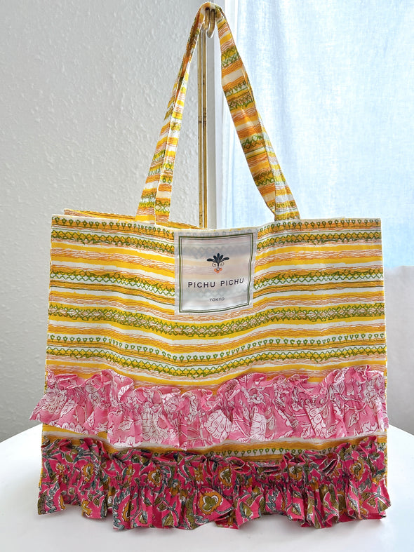 ビッグエコバッグ Our Cheerful Big Eco-Bag（イエローボーダー）