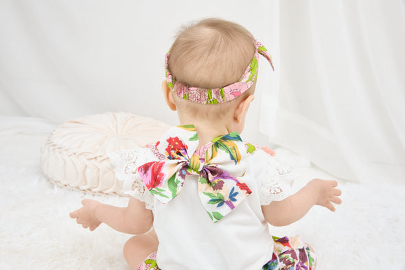 Baby Cheerful Bib with HeadBand - YELLOW -