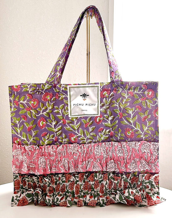 【新入荷】ビッグエコバッグ Our Cheerful Big Eco-Bag（パープルフラワー)