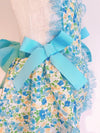 Baby Re-arrival婴儿婴儿围裙连衣裙-蓝色花朵 -